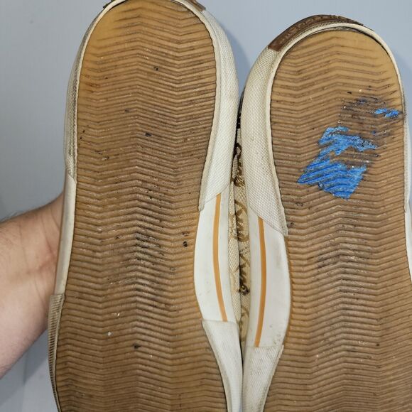 Michael Kors Womens Sz 9.5 M Brown MK Monogram Canvas Beige Sneakers Preppy Gold - Picture 10 of 14